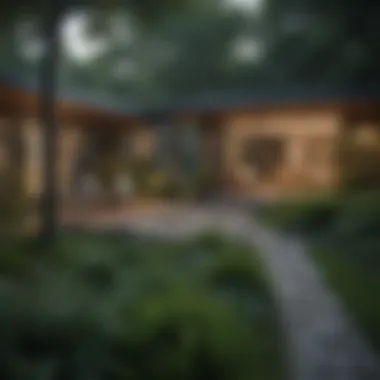 Inspecting the backyard of a property with greenery