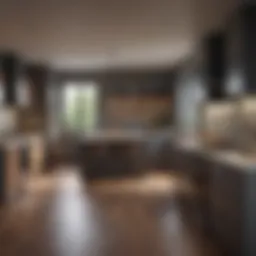 A detailed view of a modern kitchen during a home walkthrough