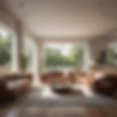 Bright and Spacious Living Room An open living room showcasing natural light and space