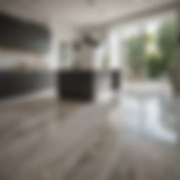 Sleek Marble Flooring in Contemporary Kitchen