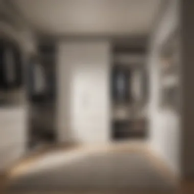 Maximized Corner Space with Modular Design Sleek modular closet system maximizing corner space in an urban apartment