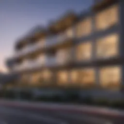 Exterior view of Palisades Apartments showcasing modern architecture