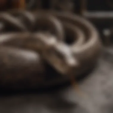 Plumbing Snake Coiled in Drain