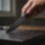 Precision sharpening of kitchen knife blade