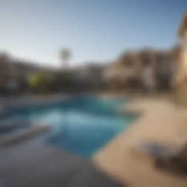 Amenities at Promontory Pointe Apartments Amenities at Promontory Pointe including pool and fitness center
