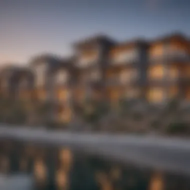 Modern Architecture of Promontory Pointe Exterior view of Promontory Pointe Apartments showcasing modern architecture
