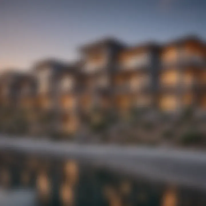 Modern Architecture of Promontory Pointe Exterior view of Promontory Pointe Apartments showcasing modern architecture