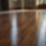 Reflection of hardwood floor in mineral spirits