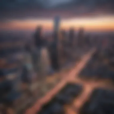 Dallas Skyline: A Blend of Modernity and Tradition Aerial view of Dallas skyline showcasing modern architecture