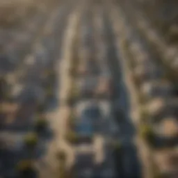 Aerial view of diverse neighborhoods in the Bay Area