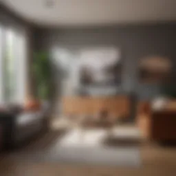 A cozy living room in a rented house showcasing stylish decor