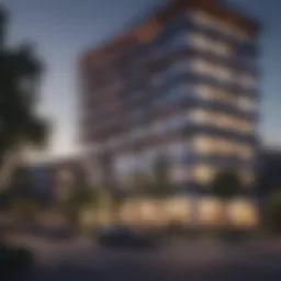 Architectural marvel of Rosehill Plaza Apartments highlighting modern design features