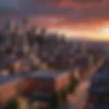 A stunning view of Seattle's skyline at sunset