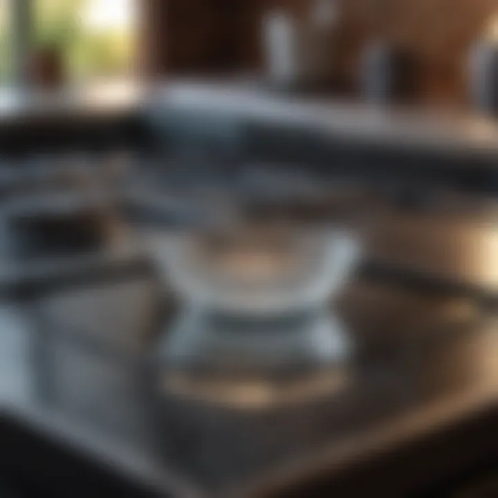 Glass cooktop shining after cleaning with baking soda