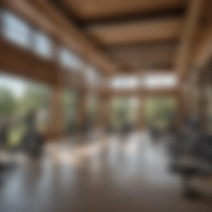 Vibrant community amenities including a fitness center and lounge area at Sonterra Heights