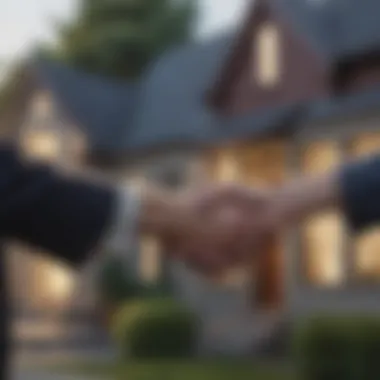 Successful Real Estate Transaction A closed real estate deal with a handshake