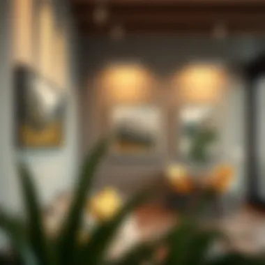 Optimal Hanging Height Artworks hung at optimal height to enhance visibility and impact