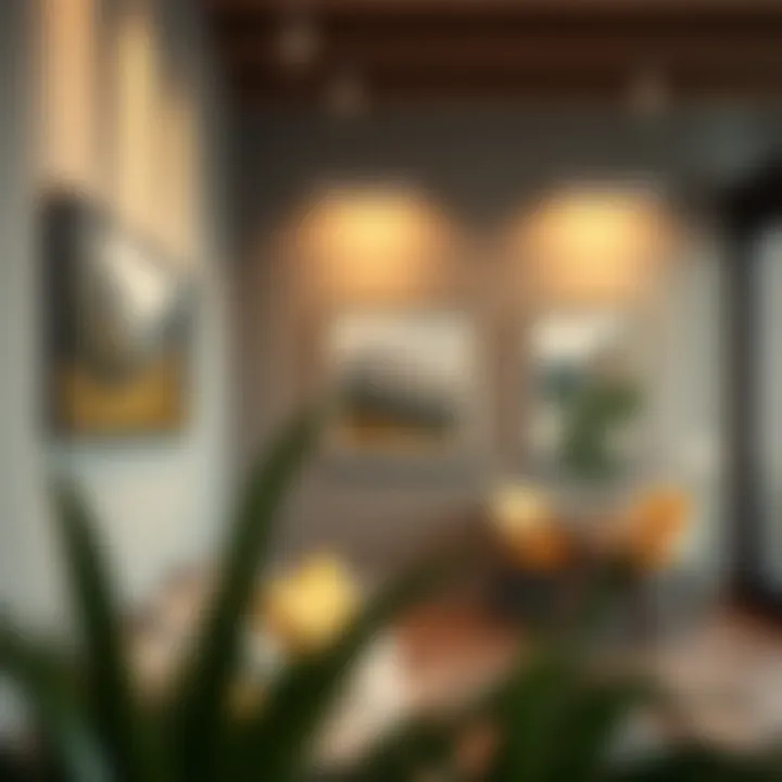 Optimal Hanging Height Artworks hung at optimal height to enhance visibility and impact