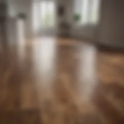 Elegant laminate wood floor in a bright room