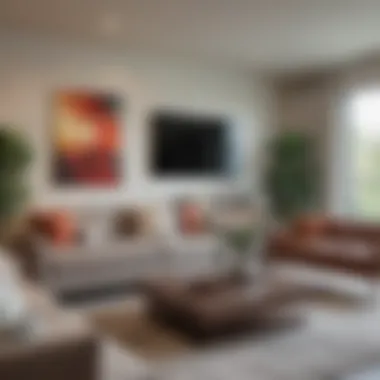 Modern Decor in Living Room at The Crossings Apartments Luxurious living room in The Crossings Apartments showcasing modern decor