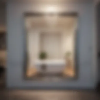 A beautifully hung heavy mirror showcasing interior design elegance
