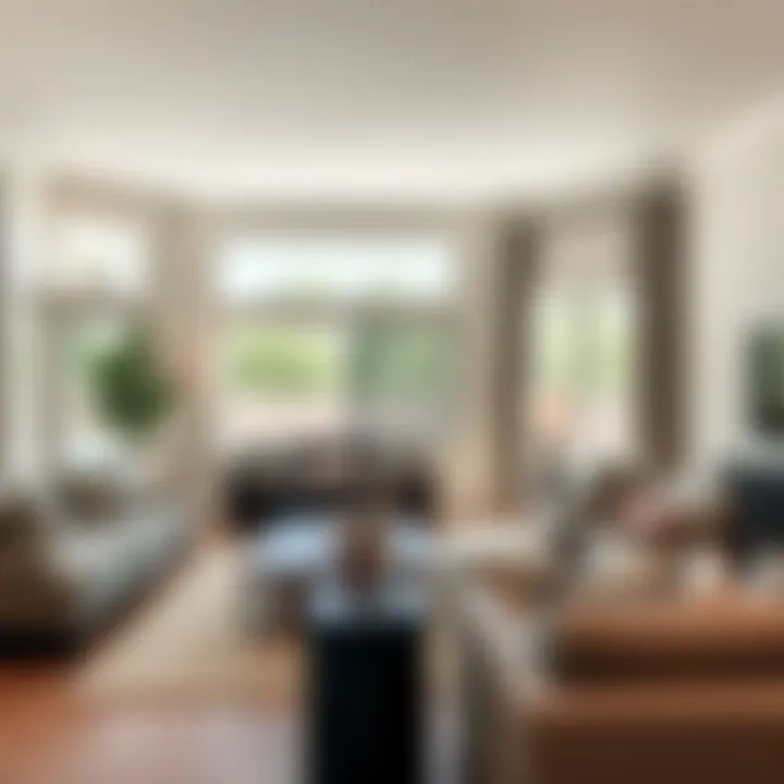 Bright and spacious living room interior