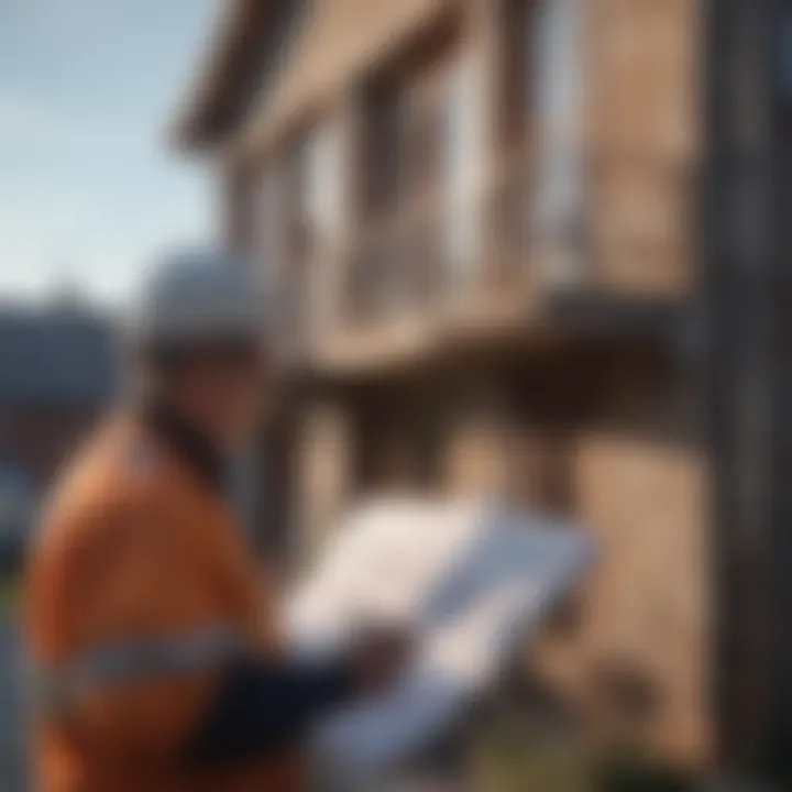 A property manager reviewing maintenance reports and budgets