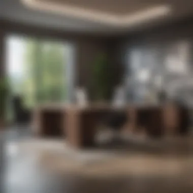 Office Dynamics in Property Management A modern office space showcasing property management activities