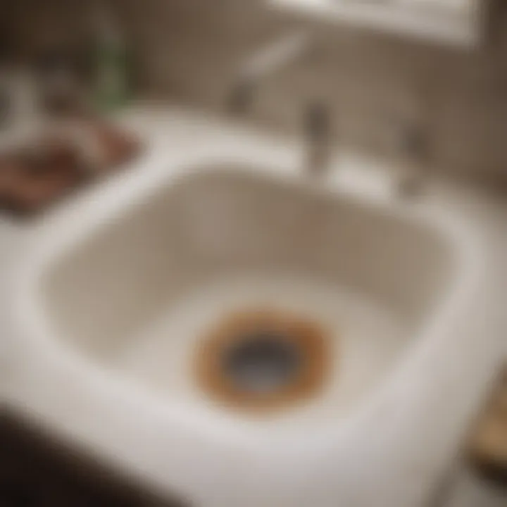 Illustration of clogged sink with disposal