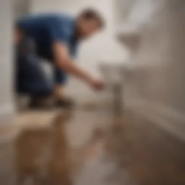 Expert Plumber Resolving Drain Blockages Plumber Fixing a Clogged Drain
