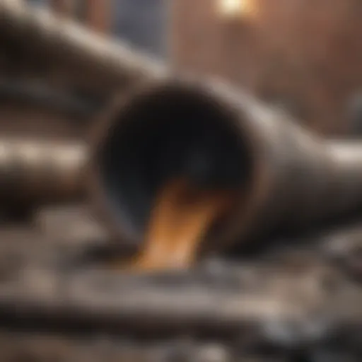 Illustration showing pipe blockage from grease buildup