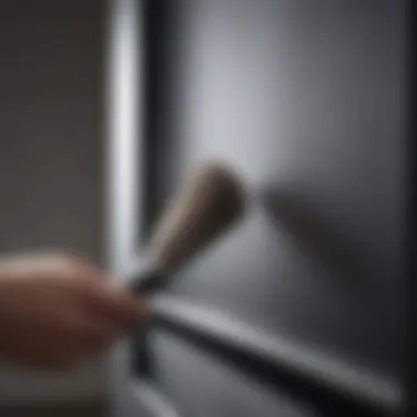 Precision Dusting Technique Soft-bristled brush used for dusting Vizio TV screen