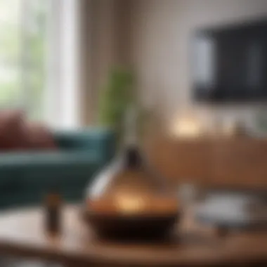 Refreshing Aromatherapy Setup Aromatic essential oils diffuser in a stylish living room