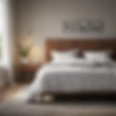 Serene Bedroom Ambiance Minimalist bedroom with neatly made bed and fresh linens