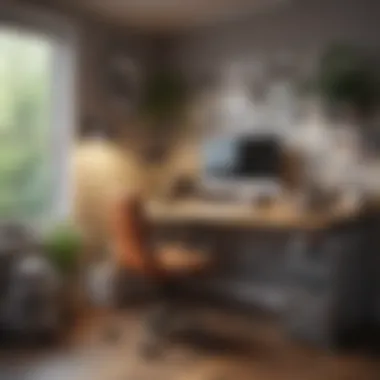 Productive Workspace Setting Well-organized home office desk with decluttered workspace
