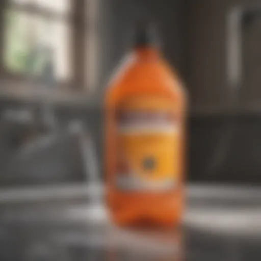 Illustration of a chemical drain cleaner bottle