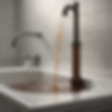 Clearing clogged bathroom sink with plunger