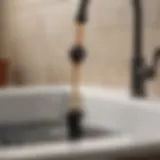 Sink plunger unclogging drain