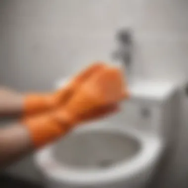 Plastic gloves for toilet unclogging tasks