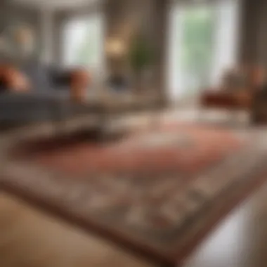 Well-Maintained Area Rug in Living Room A well-maintained area rug in a cozy living space