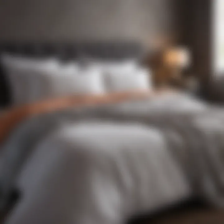 A stylish duvet set displayed on a beautifully arranged bed
