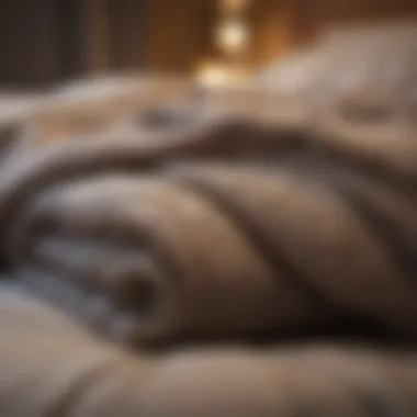 Neatly Folded Cozy Blanket A cozy blanket folded neatly on a bed