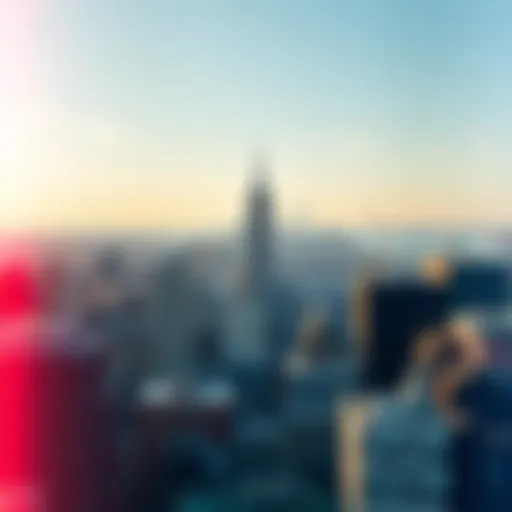 A panoramic view of Manhattan showcasing its skyline