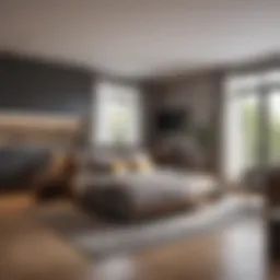 Stylish one-bedroom apartment layout showcasing efficient use of space