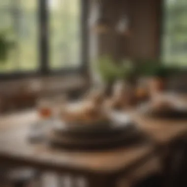 Casual Dining Setup with Rustic Charm Casual dining setup with rustic tableware and natural elements