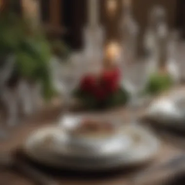An Example of an Elegant Table Setting Elegant table setting with fine china and crystal glassware