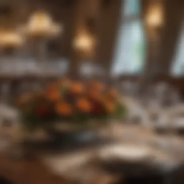 A Formal Dinner Arrangement for Special Occasions Formal dinner arrangement featuring multiple courses and decorative accents