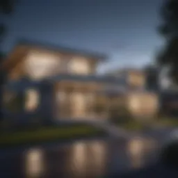 A visual representation of residential houses in different architectural styles.