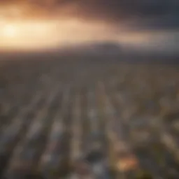 Aerial view of Los Angeles skyline showcasing diverse neighborhoods.