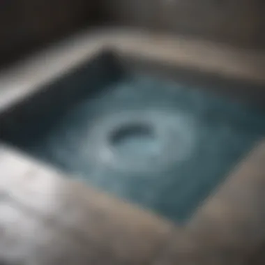 Water pooling in a floor drain